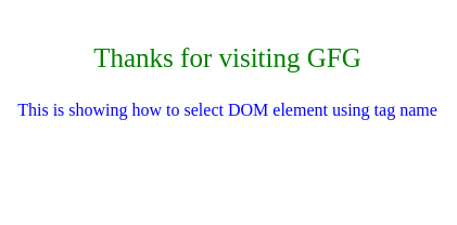 1st paragraph in green, 2nd in blue, all centered, 1st paragraph 60px from top of form.