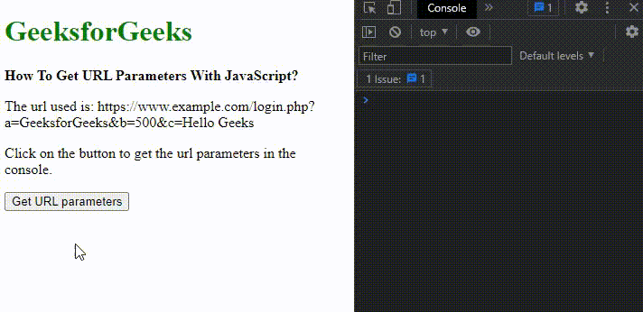 Get URL parameters' key/value pairs.