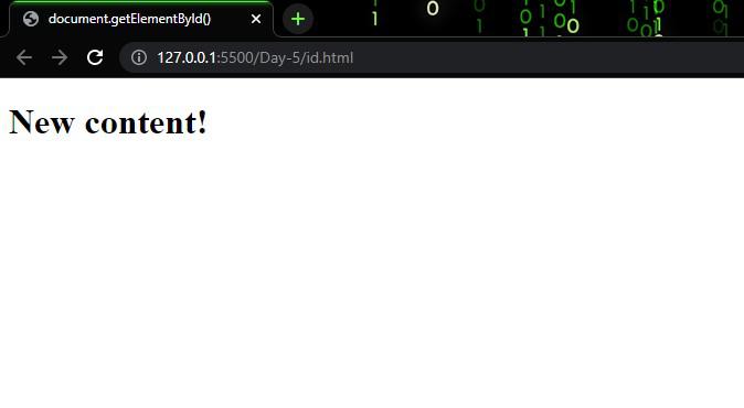 Get/update content using id getelementbyid & innerhtml.